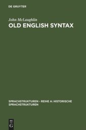 book Old English Syntax: a handbook