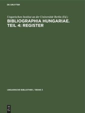 book Bibliographia Hungariae. Teil 4: Register