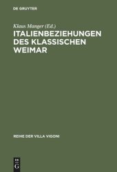 book Italienbeziehungen des klassischen Weimar