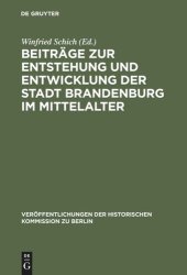 book Beiträge zur Entstehung und Entwicklung der Stadt Brandenburg im Mittelalter