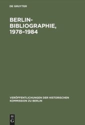 book Berlin-Bibliographie, 1978–1984: In der Senatsbibliothek Berlin