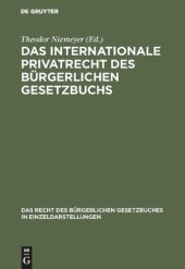 book Das internationale Privatrecht des Bürgerlichen Gesetzbuchs