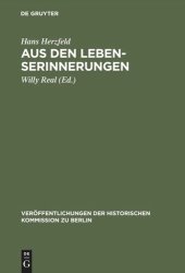 book Aus den Lebenserinnerungen