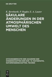 book Säkulare Änderungen in der atmosphärischen Umwelt des Menschen