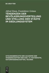 book Tendenzen der Bevölkerungsverteilung und Stellung der Städte im Siedlungssystem