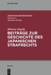 book Beiträge zur Geschichte des japanischen Strafrechts