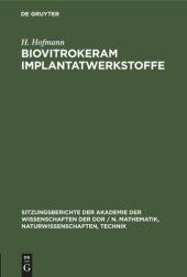 book Biovitrokeram Implantatwerkstoffe