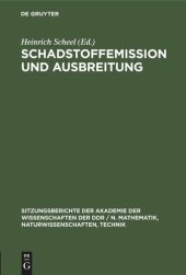 book Schadstoffemission und Ausbreitung