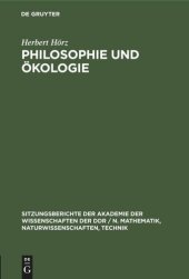 book Philosophie und Ökologie