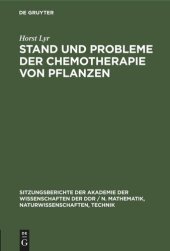 book Stand und Probleme der Chemotherapie von Pflanzen