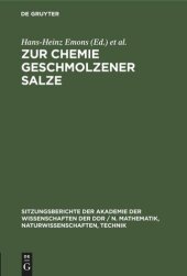 book Zur Chemie geschmolzener Salze