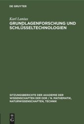 book Grundlagenforschung und Schlüsseltechnologien