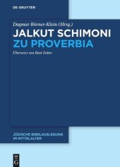 book Jalkut Schimoni: Jalkut Schimoni zu Proverbia