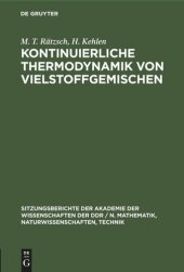 book Kontinuierliche Thermodynamik von Vielstoffgemischen