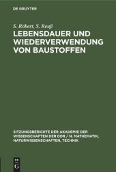 book Lebensdauer und Wiederverwendung von Baustoffen