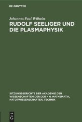 book Rudolf Seeliger und die Plasmaphysik