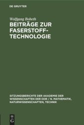 book Beiträge zur Faserstoff-Technologie