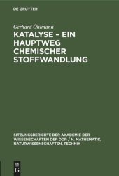 book Katalyse – Ein Hauptweg chemischer Stoffwandlung