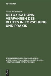 book Detoxikationsverfahren des Blutes in Forschung und Praxis