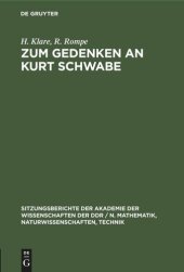 book Zum Gedenken an Kurt Schwabe