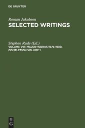 book Selected Writings: Volume VIII Major Works 1976-1980. Completion Volume 1