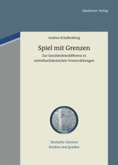 book Spiel mit Grenzen: Zur Geschlechterdifferenz in mittelhochdeutschen Verserzählungen