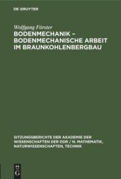 book Bodenmechanik – bodenmechanische Arbeit im Braunkohlenbergbau