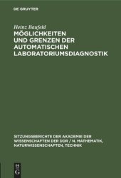 book Möglichkeiten und Grenzen der automatischen Laboratoriumsdiagnostik