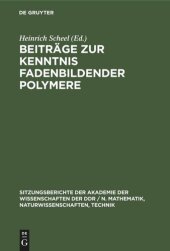 book Beiträge zur Kenntnis fadenbildender Polymere