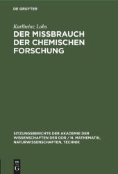 book Der Mißbrauch der chemischen Forschung