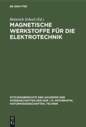 book Magnetische Werkstoffe für die Elektrotechnik