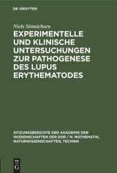 book Experimentelle und klinische Untersuchungen zur Pathogenese des Lupus erythematodes