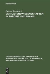 book Verhaltenswissenschaften in Theorie und Praxis: Tendenzen, Entwicklungen