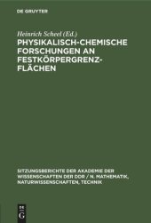 book Physikalisch-chemische Forschungen an Festkörpergrenzflächen