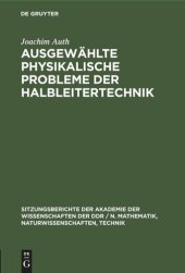 book Ausgewählte physikalische Probleme der Halbleitertechnik