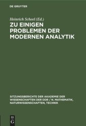 book Zu einigen Problemen der modernen Analytik