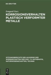 book Korrosionsverhalten plastisch verformter Metalle