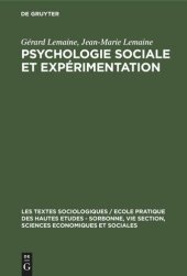 book Psychologie sociale et expérimentation