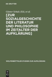 book [Zur Sozialgeschichte der Literatur und Philosophie im Zeitalter der Aufklärung]