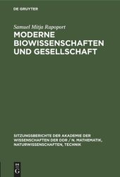 book Moderne Biowissenschaften und Gesellschaft