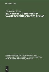 book Sicherheit, Versagenswahrscheinlichkeit, Risiko