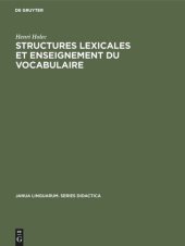 book Structures lexicales et enseignement du vocabulaire: These de IIIème cycle