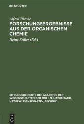 book Forschungsergebnisse aus der organischen Chemie