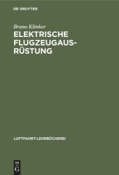 book Elektrische Flugzeugausrüstung