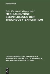 book Medikamentöse Beeinflussung der Thrombozytenfunktion