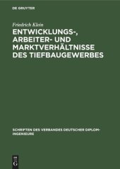 book Entwicklungs-, Arbeiter- und Marktverhältnisse des Tiefbaugewerbes