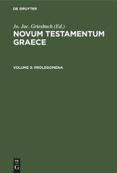 book Novum Testamentum Graece: Volume 3 Prolegomena