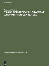 book Transformational Grammar and Written Sentences