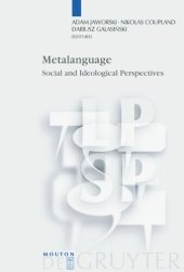 book Metalanguage: Social and Ideological Perspectives