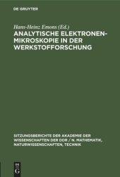 book Analytische Elektronenmikroskopie in der Werkstofforschung